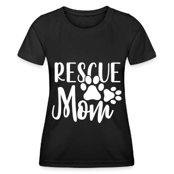 Rescue mom - 2 paws - Women's Functional T-Shirt - black - Front - AI Model Female 172 light (172cm)