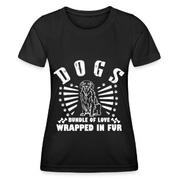Dog bundles of love wrapped in fur - Women's Functional T-Shirt - black - Front - AI Model Female 172 light (172cm)