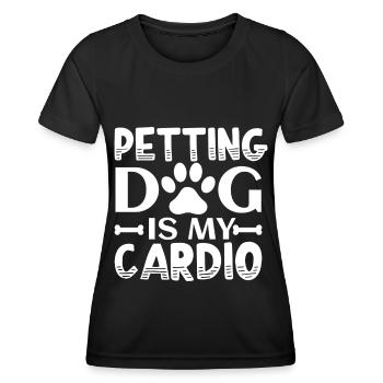 Petting dog is my training - Paw and Bones - Women's Functional T-Shirt - black - Front - AI Model Female 172 light (172cm)