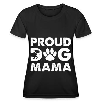 Maman de chien fière - patte - T-shirt sport Femme - noir - Devant - AI Model Female 172 light (172cm)