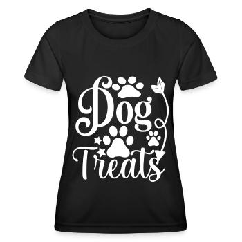 Hundeleckerlis - Pfoten und Pfeil - Frauen Funktions-T-Shirt - Schwarz - Vorne - AI Model Female 172 light (172cm)