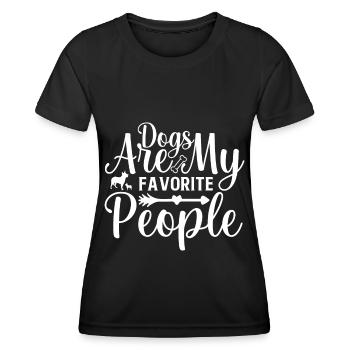 Les chiens sont mes personnes préférées - Chiens - Arrow - Cœur - T-shirt sport Femme - noir - Devant - AI Model Female 172 light (172cm)