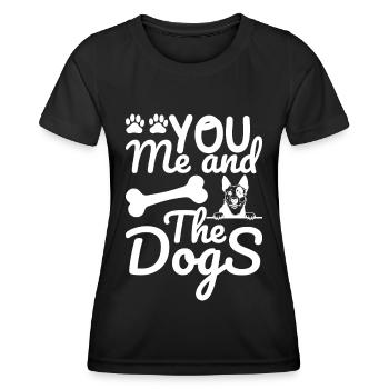 Du, ich und die Hunde - Pfoten - Knochen - Hund - Frauen Funktions-T-Shirt - Schwarz - Vorne - AI Model Female 172 light (172cm)
