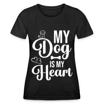 Mon chien est mon cœur - T-shirt sport Femme - noir - Devant - AI Model Female 172 light (172cm)