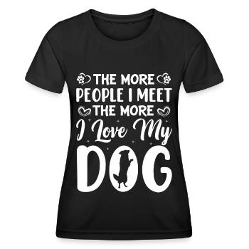 Je mehr Menschen ich treffe, desto mehr liebe ich - Frauen Funktions-T-Shirt - Schwarz - Vorne - AI Model Female 172 light (172cm)
