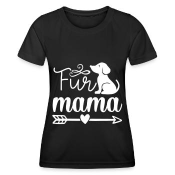 Fur Mama - Arrow and Heart - Women's Functional T-Shirt - black - Front - AI Model Female 172 light (172cm)