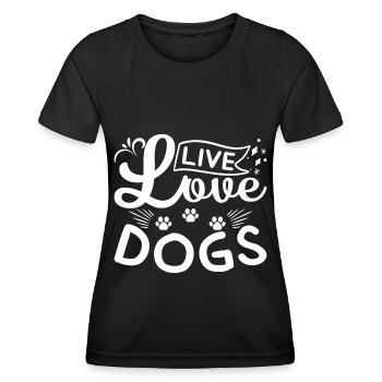 Leben Liebe Hunde - - Frauen Funktions-T-Shirt - Schwarz - Vorne - AI Model Female 172 light (172cm)