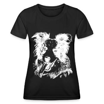 Joyeux Collie Dog - T-shirt sport Femme - noir - Devant - AI Model Female 172 light (172cm)