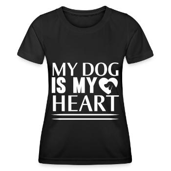 Mein Hund ist mein Herz - Hund und Herz - Frauen Funktions-T-Shirt - Schwarz - Vorne - AI Model Female 172 light (172cm)