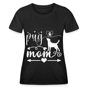 Mopsmama - Pfeil - Herz - Pfoten - Frauen Funktions-T-Shirt - Schwarz - Vorne - AI Model Female 172 light (172cm)