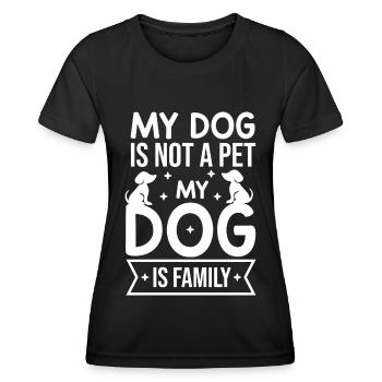Mon chien n’est pas un animal de compagnie, mon chien est mon chien - T-shirt sport Femme - noir - Devant - AI Model Female 172 light (172cm)