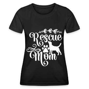 Rettungsmama - Hund und Pfote - Frauen Funktions-T-Shirt - Schwarz - Vorne - AI Model Female 172 light (172cm)