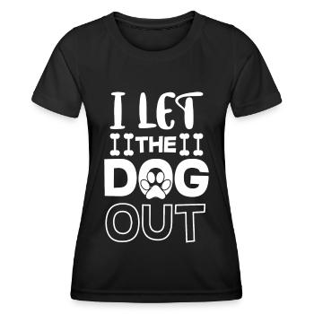J’ai laissé sortir le chien - os et patte - T-shirt sport Femme - noir - Devant - AI Model Female 172 light (172cm)