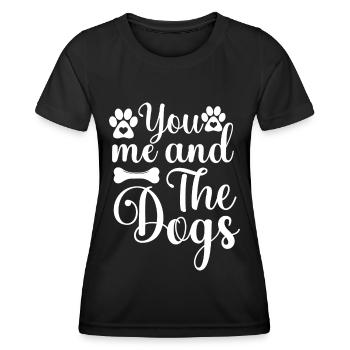 Du, ich und die Hunde - Pfoten und Knochen - Frauen Funktions-T-Shirt - Schwarz - Vorne - AI Model Female 172 light (172cm)
