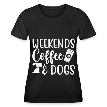 Weekend coffee _ Dogs - Women's Functional T-Shirt - black - Front - AI Model Female 172 light (172cm)