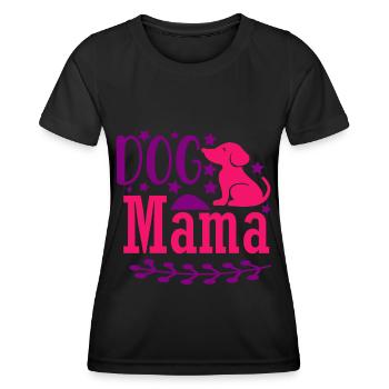 Maman chien - rose - T-shirt sport Femme - noir - Devant - AI Model Female 172 light (172cm)