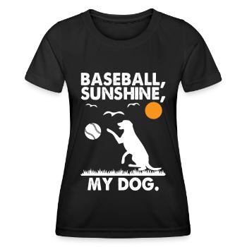 Baseball Sunshine My Dog - Women's Functional T-Shirt - black - Front - AI Model Female 172 light (172cm)