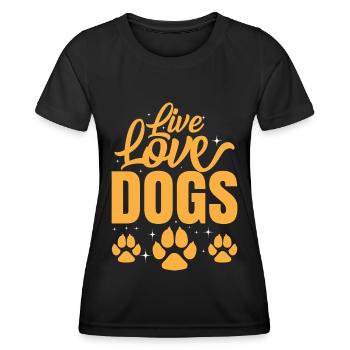 Life Love Dogs - orange - Women's Functional T-Shirt - black - Front - AI Model Female 172 light (172cm)