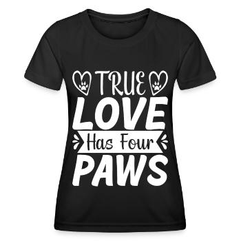 Le véritable amour a quatre pattes - T-shirt sport Femme - noir - Devant - AI Model Female 172 light (172cm)