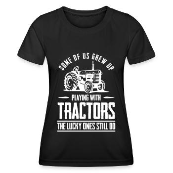 Some of us grew up with tractors that - Women's Functional T-Shirt - black - Front - AI Model Female 172 light (172cm)