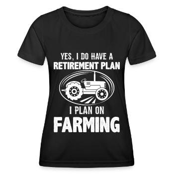 Oui, j’ai un plan de retraite et j’ai l’intention d’avoir un - T-shirt sport Femme - noir - Devant - AI Model Female 172 light (172cm)