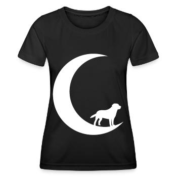 Mondsichel - Hund - - Frauen Funktions-T-Shirt - Schwarz - Vorne - AI Model Female 172 light (172cm)