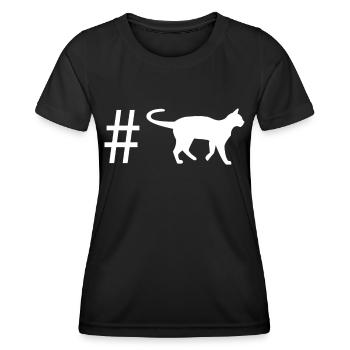 Hashtag - Chat - - T-shirt sport Femme - noir - Devant - AI Model Female 172 light (172cm)