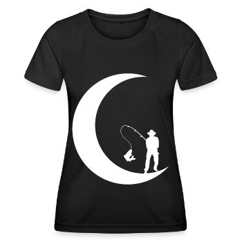 Mondsichel - Fischen - - Frauen Funktions-T-Shirt - Schwarz - Vorne - AI Model Female 172 light (172cm)