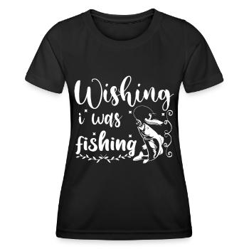 J’aimerais pêcher 1 - (2) - T-shirt sport Femme - noir - Devant - AI Model Female 172 light (172cm)