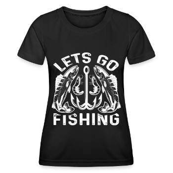 Let's go fishing - (2) - Women's Functional T-Shirt - black - Front - AI Model Female 172 light (172cm)