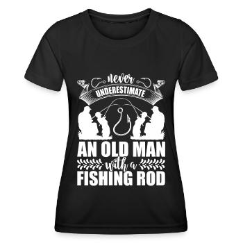 Ne sous-estimez jamais un vieil homme - T-shirt sport Femme - noir - Devant - AI Model Female 172 light (172cm)