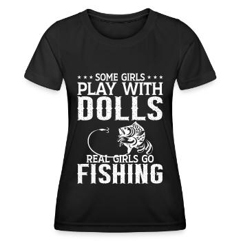 Certaines filles jouent avec des poupées De vraies filles - T-shirt sport Femme - noir - Devant - AI Model Female 172 light (172cm)