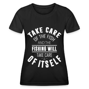 of the fish and the fishing done - Women's Functional T-Shirt - black - Front - AI Model Female 172 light (172cm)