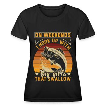 Am Wochenende treffe ich mich mit großen Mädchen, - Frauen Funktions-T-Shirt - Schwarz - Vorne - AI Model Female 172 light (172cm)
