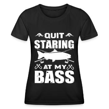 Arrête de regarder ma basse - - T-shirt sport Femme - noir - Devant - AI Model Female 172 light (172cm)