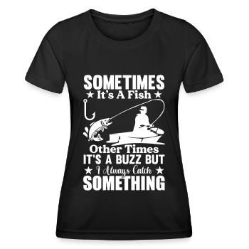 Manchmal ist es ein Fisch, manchmal ist es ein Sum - Frauen Funktions-T-Shirt - Schwarz - Vorne - AI Model Female 172 light (172cm)