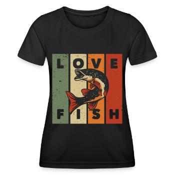 Love fish - - Women's Functional T-Shirt - black - Front - AI Model Female 172 light (172cm)