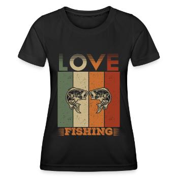 Love Fishing - - Women's Functional T-Shirt - black - Front - AI Model Female 172 light (172cm)