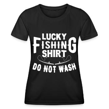 Ne lavez pas la chemise de pêche porte-bonheur 10 - - T-shirt sport Femme - noir - Devant - AI Model Female 172 light (172cm)