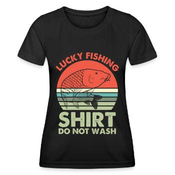 Ne lavez pas la chemise de pêche porte-bonheur 11 - - T-shirt sport Femme - noir - Devant - AI Model Female 172 light (172cm)