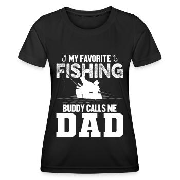 Mon compagnon de pêche préféré m’appelle Papa 1 - - T-shirt sport Femme - noir - Devant - AI Model Female 172 light (172cm)