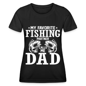Mon partenaire de pêche préféré m’appelle papa - - T-shirt sport Femme - noir - Devant - AI Model Female 172 light (172cm)