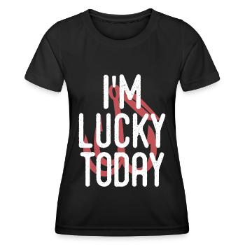 Ich habe heute Glück 1 - - Frauen Funktions-T-Shirt - Schwarz - Vorne - AI Model Female 172 light (172cm)