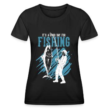 Es ist ein guter Tag zum Fischen - - Frauen Funktions-T-Shirt - Schwarz - Vorne - AI Model Female 172 light (172cm)