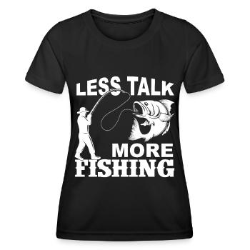 Moins de discussions, plus de pêche - - T-shirt sport Femme - noir - Devant - AI Model Female 172 light (172cm)