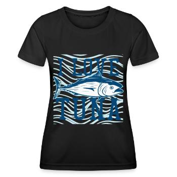 J’adore le thon - - T-shirt sport Femme - noir - Devant - AI Model Female 172 light (172cm)