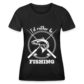 Ich würde lieber fischen 2 - - Frauen Funktions-T-Shirt - Schwarz - Vorne - AI Model Female 172 light (172cm)