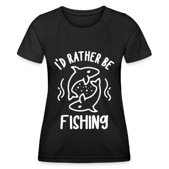 Ich würde lieber fischen 5 - - Frauen Funktions-T-Shirt - Schwarz - Vorne - AI Model Female 172 light (172cm)