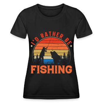 Ich würde lieber fischen 6 - - Frauen Funktions-T-Shirt - Schwarz - Vorne - AI Model Female 172 light (172cm)
