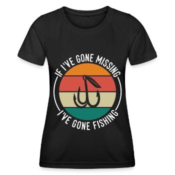 Quand j’ai disparu, je suis allé pêcher - T-shirt sport Femme - noir - Devant - AI Model Female 172 light (172cm)